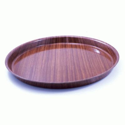 Δίσκος σερβιρίσματος ξύλινος στρόγγυλος με αντιολισθητική επιφάνεια Ø43,5x3,5hcm