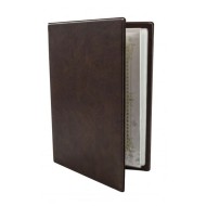 Κατάλογος μενού διαστάσεων 13,5x27cm σε χρώμα καφέ ανοιχτό με 8 διαφάνειες 