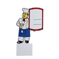 Ταμπελάκι τιμών με σχέδιο μάγειρα διαστάσεων 11x16cm Ταμπελάκι τιμών με σχέδιο μάγειρα διαστάσεων 11x16cm