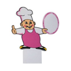 Ταμπελάκι τιμών με σχέδιο μάγειρα διαστάσεων 13x14cm Ταμπελάκι τιμών με σχέδιο μάγειρα διαστάσεων 13x14cm