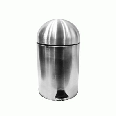 Κάδος με πεντάλ ΙΝΟΧ γυαλιστερός χωρητικότητας 5 lit με πομπέ καπάκι και εσωτερικό πλαστικό κάδο 21x35hcm