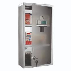 Φαρμακείο INOX με κλειδαριά και μαγνητική πόρτα 30x12x50hcm