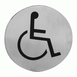 Πινακίδα τοίχου INOX με αυτοκόλλητη ταινία στο πίσω μέρος Ø7,5cm Πινακίδα τοίχου INOX με αυτοκόλλητη ταινία στο πίσω μέρος Ø7,5cm