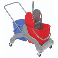 Kαρότσι καθαρισμού με δύο 25lit κουβάδες και στίφτη Kαρότσι καθαρισμού με δύο 25lit κουβάδες και στίφτη