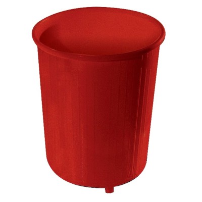Κάδος πλαστικός χωρίς καπάκι σε κόκκινο χρώμα διαστάσεων Ø30x32cm Ιταλίας