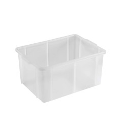 Λεκάνη-Δοχείο μεταφοράς στοιβαζόμενο διάφανο 2600 διαστάσεων 62x40x30hcm 60L ΙΤΑΛΙΑΣ