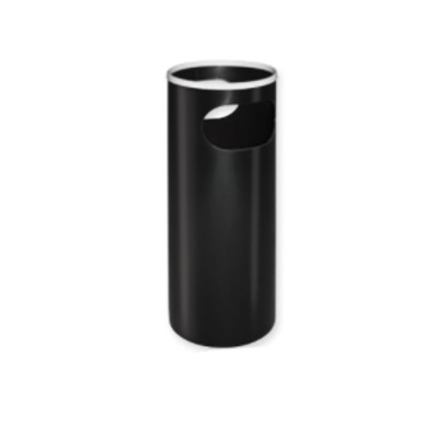Χαρτοδοχείο πλαστικό σε μαύρο γυαλιστερό χρώμα διαστάσεων Ø25x52cm