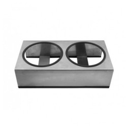 Βάση ΙΝΟΧ διπλή διαστάσεων 39x19x10hcm κατάλληλη να δεχθεί τα δοχεία D-23-13-053