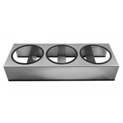 Βάση ΙΝΟΧ τριπλή διαστάσεων 54x19x10hcm κατάλληλη να δεχθεί τα δοχεία D-23-13-053