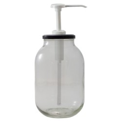 Βάζο γυάλινο με μαύρο καπάκι 2lt Ø8x21cm