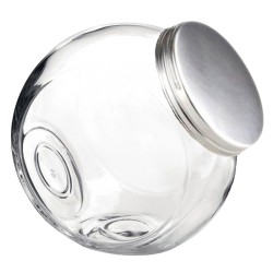 Βάζο γυάλινο με INOX καπάκι 1,5lt Ø9x16hcm