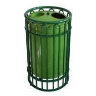 Κάδος απορριμμάτων μεταλλικός  με σταχτοδοχείο για εξωτερικούς χώρους Ø45x110hcm