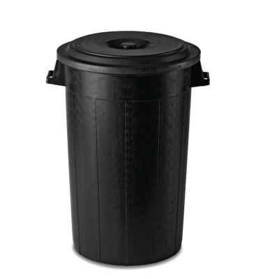 Κάδος πλαστικός με καπάκι μαύρος χωρητικότητας 50lit Ιταλίας Ø46x46hcm