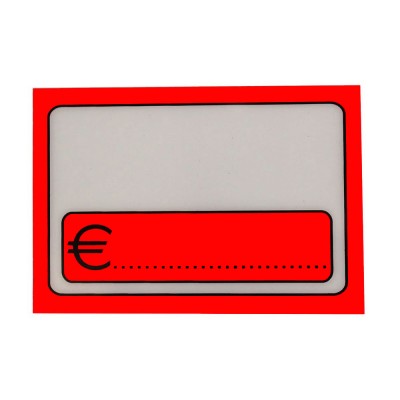 Ετικέτα τιμών επανεγγράψιμη σε κόκκινο χρώμα διαστάσεων 9,5x6,5cm με σταντ στήριξης από PVC