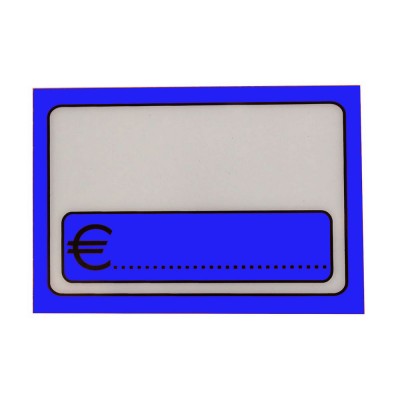 Ετικέτα επανεγγράψιμη τιμών σε μπλε χρώμα διαστάσεων 9,5x6,5cm με σταντ στήριξης από PVC