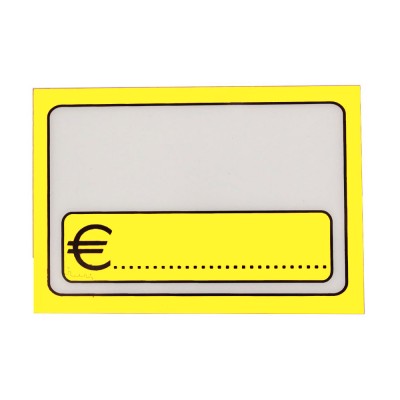 Ετικέτα τιμών επανεγγράψιμη σε κίτρινο χρώμα διαστάσεων 9,5x6,5cm με σταντ στήριξης από PVC