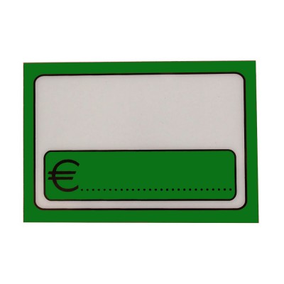Ετικέτα τιμών επανεγγράψιμη σε πράσινο χρώμα διαστάσεων 9,5x6,5cm με σταντ στήριξης από PVC