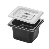 Λεκάνη Gastronorm Polycarbonate μαύρη χωρητικότητας GN 1/6 17,6x16,2x6,5cm Λεκάνη Gastronorm Polycarbonate μαύρη χωρητικότητας GN 1/6 17,6x16,2x6,5cm