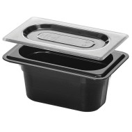 Λεκάνη Gastronorm Polycarbonate μαύρη χωρητικότητας GN 1/9 17,6x10,8x15hcm Λεκάνη Gastronorm Polycarbonate μαύρη χωρητικότητας GN 1/9 17,6x10,8x15hcm