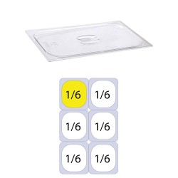 Καπάκι PC διάφανο για δοχεία τροφίμων GN1/6 διαστάσεων (162 x 176mm)