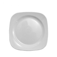 Πιάτο PC ρηχό τετράγωνο σε λευκό χρώμα διαστάσεων 23x23hcm
