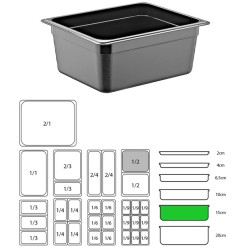 ΔΟΧΕΙΟ ΜΑΥΡΟ PP GN1/2-15cm  (ΧΩΡΙΣ ΚΑΠΑΚΙ)