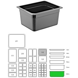 ΔΟΧΕΙΟ ΜΑΥΡΟ PP GN1/2-20cm (ΧΩΡΙΣ ΚΑΠΑΚΙ)
