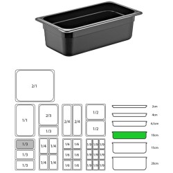 ΔΟΧΕΙΟ ΜΑΥΡΟ PP GN1/3-10cm (ΧΩΡΙΣ ΚΑΠΑΚΙ)