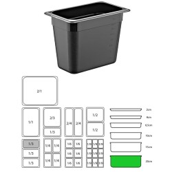 ΔΟΧΕΙΟ ΜΑΥΡΟ PP GN1/3-20cm (ΧΩΡΙΣ ΚΑΠΑΚΙ)