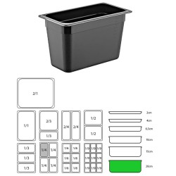 ΔΟΧΕΙΟ ΜΑΥΡΟ PP GN1/4-20cm  (ΧΩΡΙΣ ΚΑΠΑΚΙ)