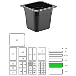ΔΟΧΕΙΟ ΜΑΥΡΟ PP GN1/6-15cm (ΧΩΡΙΣ ΚΑΠΑΚΙ)