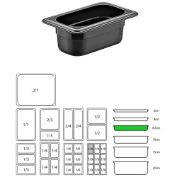 ΔΟΧΕΙΟ ΜΑΥΡΟ PP GN1/9-6,5cm  (ΧΩΡΙΣ ΚΑΠΑΚΙ)