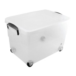 Δοχείο αποθήκευσης με ρόδες διάφανο χωρητικότητας 60lit 59x40x38hcm ΙΣΠΑΝΙΑΣ