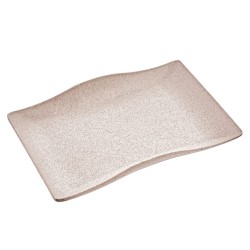 Πιατέλα Μελαμίνης Κρεμ Κυματοειδής για Μοντέρνο Σερβίρισμα 28x19x3,5cm