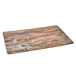 Πιατέλα Μελαμίνης Wood Ορθογώνια με Όψη Ξύλου για Σερβίρισμα 53x32,5cm