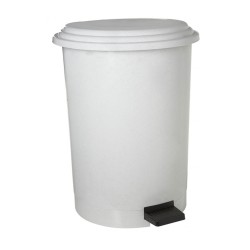Κάδος με πεντάλ πλαστικός σε λευκό χρώμα 20lit διαστάσεων Ø34x42hcm