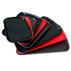 Δίσκος πλαστικός fast-food διαστάσεων 28x20cm σε μαύρο χρώμα