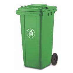 Kάδος απορριμμάτων πλαστικός 240lit πράσινος 57x72x106hcm