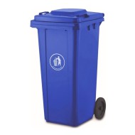 Kάδος απορριμμάτων πλαστικός χωρητικότητας 120lit σε μπλε χρώμα με δυνατότητα τοποθέτησης μηχανισμού πεταλ
