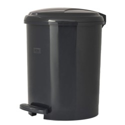 Κάδος πλαστικός με πενταλ σε μαύρο χρώμα χωρητικότητας 10 λίτρων Ø27x31hcm