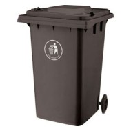 Κάδος απορριμάτων με ρόδες 360lit γκρι σκούρο 71x85x112hcm