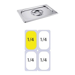 Καπάκι δοχείου γαστρονομίας INOX 1/4 χωρίς σχισμή