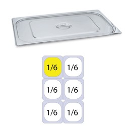Καπάκι δοχείου γαστρονομίας INOX 1/6 χωρίς σχισμή