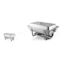 Μπεν Μαρί ΙΝΟΧ GN 1/1 στοιβαζόμενο με υποδοχές στήριξης για το καπάκι