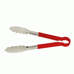 Λαβίδα κουκουνάρα INOX με πλαστική λαβή κόκκινη 30cm