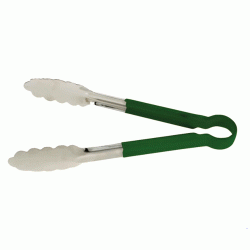 Λαβίδα κουκουνάρα με πλαστική λαβή σε πράσινο χρώμα μήκους 30cm ιδανική για Barbecue