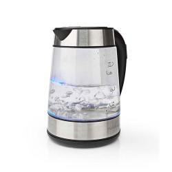 Γυάλινος βραστήρας Smart WiFi 1.7lt με ρύθμιση θερμοκρασίας και έλεγχο μέσω εφαρμογής 2200W NEDIS WIFIWK10CGS