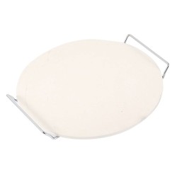 Δίσκος σερβιρίσματος πίτσας από φυσική πέτρα με μεταλλική βάση και χειρολαβές Ø33cm