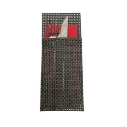 Θήκη μαχαιροπίρουνων PVC DARK CHOCOLATE 24,5x10,3cm - Σετ 6 τεμαχίων