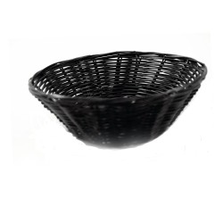 Ψωμιέρα στρόγγυλη Polywicker σε μαύρο χρώμα Ø23x7hcm Ψωμιέρα στρόγγυλη Polywicker σε μαύρο χρώμα Ø23x7hcm